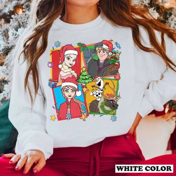 Frozen Olaf Christmas Sweatshirt Elsa Holiday Disney Winter Snow Xmas Sweater 79 - Picture 1 of 5
